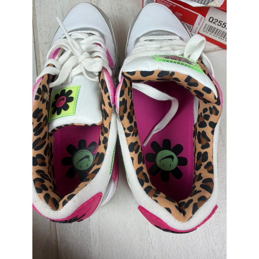 Nike Air Max 90 LX Illusion Green Leopard Holographic CQ2559-100 Womens 9.5 - Picture 4 of 10